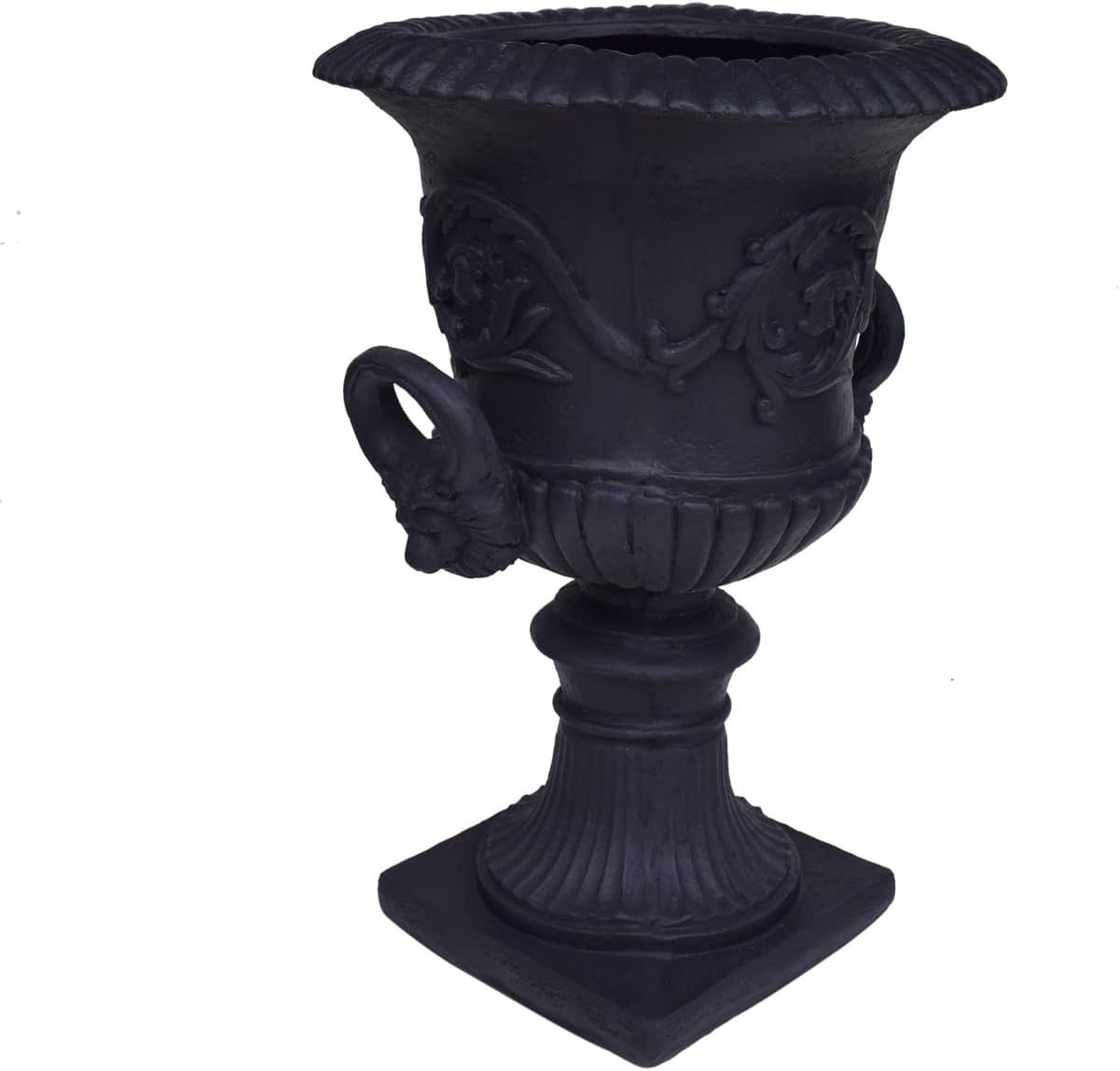 Elegant Black Magnesium Oxide Garden Planter Urns and Urn Planter for Flowers & Herbs - Lightweight Concrete, Indoor & Outdoor Use