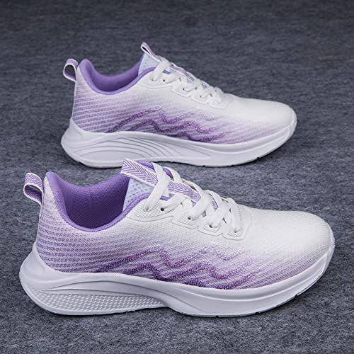 Zapatillas running negras de mujer transpirables con suela cómoda de fondo grueso 7
