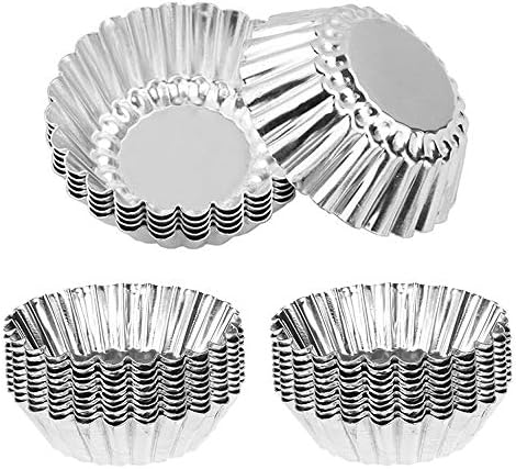 TXIN 20 Pack Egg Tart Aluminum Cupcake Cake Cookie Mold Pudding Mould Tin Baking Tool(L)