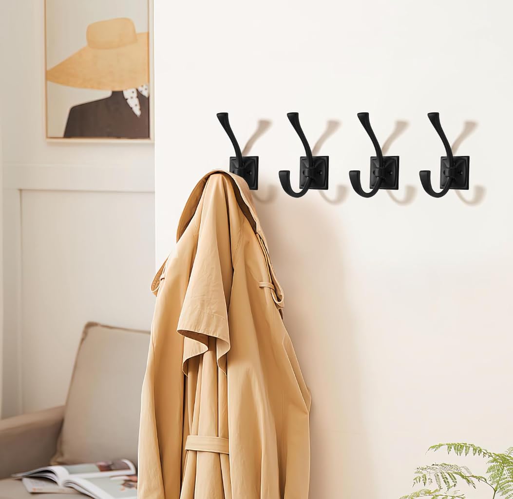 KHTUMEWARE-HOOK Matte Black Coat/Robe Hooks 2-Pack in Matte Black — KHTUMEWARE