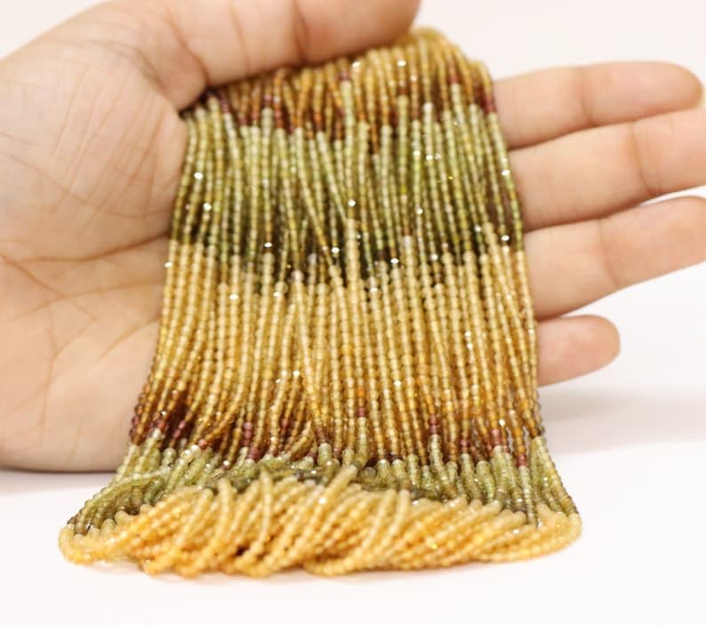 Tourmaline naturelle en perles à facettes pour la création de bijoux d'exception