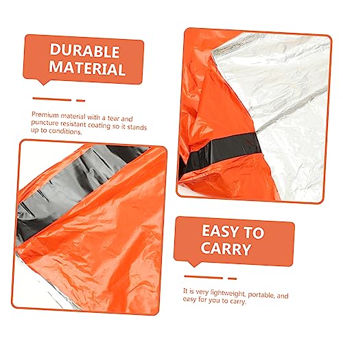 POPETPOP Film de Aluminio PE Portátil para Emergencia con Bolsa con Cordón para Supervivencia al Aire Libre Ligero y Resistente para Camping y Situaciones de Emergencia miniatura 4