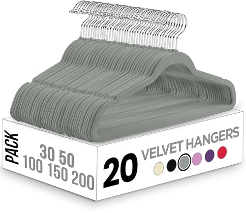 Perchas Terciopelo Gris Marca Utopia Home