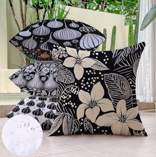 Coussin canapé imperméable lot de 4 protège de l'humidité avec style fleur - 4