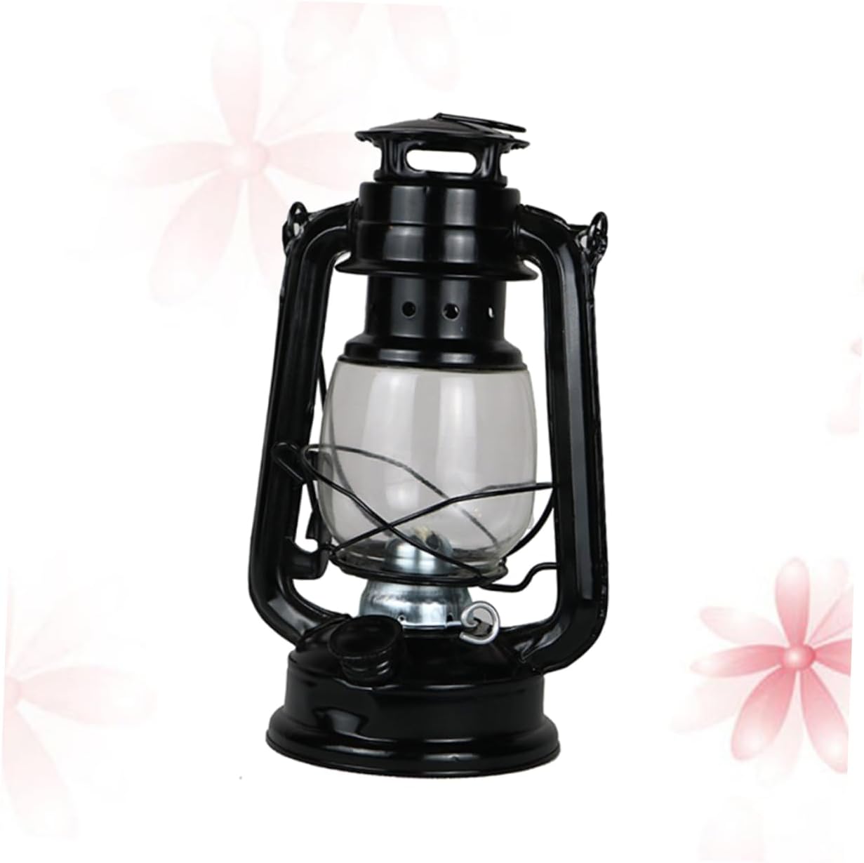 2pcs Vintage Iron Kerosene Lamp Set Portable Lanterns for Camping Festivals and Home Decor Windproof Design Black Retro Oil Lamps for Unique Indoor and Outdoor Ambiance