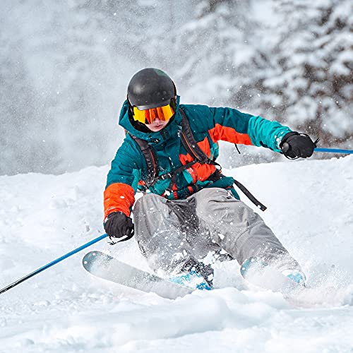 Torege Ski Goggles Anti Fog Dual-Layer Uv Protection Snowboard Goggles Otg Snow Goggles For Men Women Tg07 (Matte Black Frame & Revo Red Lens) #TOP7