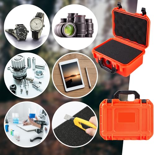 Image of Relaxweex 1 Pcs Waterproof Hard Case with DIY Customizable Foam Insert Portable Protective Case with Knife for Camera Drones Equipments Tools Test Instruments(Reddish Orange,22.4 x 16.1 x 10.2 Inch)