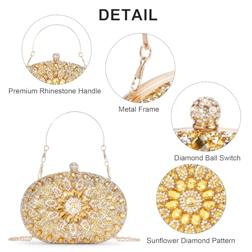 Image of RNIEGA Rhinestone Clutch Purses for Women Evening Wedding Formal Party Purses Crystal Diamond Glitter Sparkly Handbag