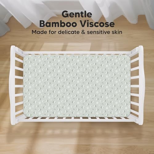 Image of KeaBabies 2-Pack Baby Crib Sheets for Boys, Girls, 52x28 Fitted (Daisies) | Viscose Derived from Bamboo, Toddler Bed Sheets Neutral, Fitted Crib Mattress Sheet for Standard Baby Bedding, Soft, Cozy