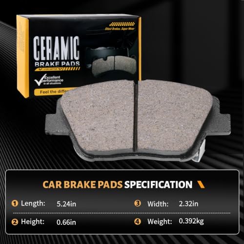 Image of D1444 Front Brake Pad Set Fit For Kia Optima 2014-2015 EX /SX, Optima 2011-2013 2.4L EX,Optima 2011-2015 LX,Optima 2011-2012 Hybrid,For Hyundai Sonata 2011-2014,Sonata 2015 Hybrid Limited