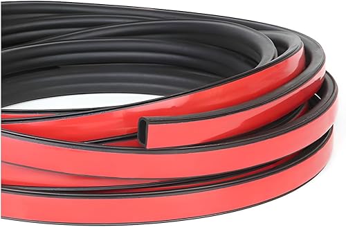 BESULEN Burlete en forma de D, tira de sello de goma para borde de puerta de automóvil, burlete hueco autoadhesivo 3M, tira de sellado insonorizada