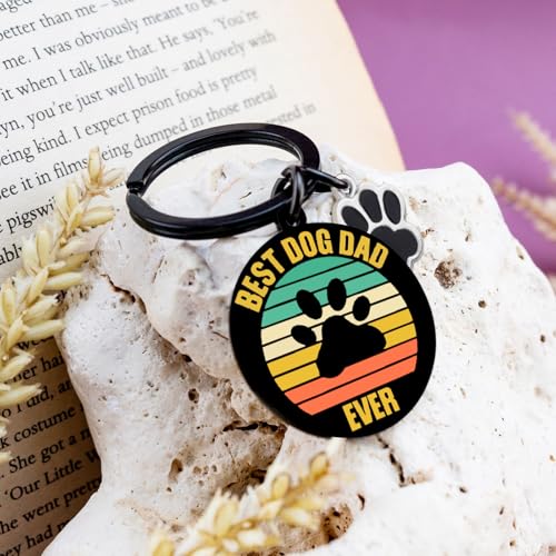 Image of Dog Dad Gifts For Men Dog Mom Gifts For Women Dog owners Keychain