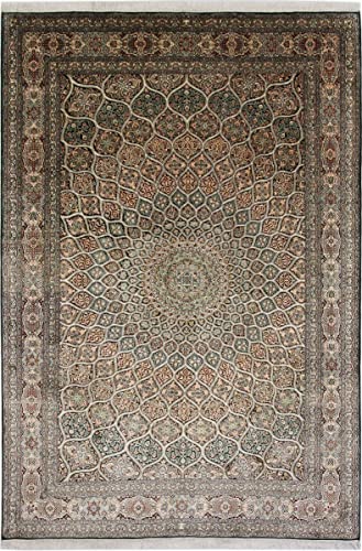 Nain Trading Kaschmir Seide 279x184 Orientteppich Teppich Grau Handgeknüpft Indien