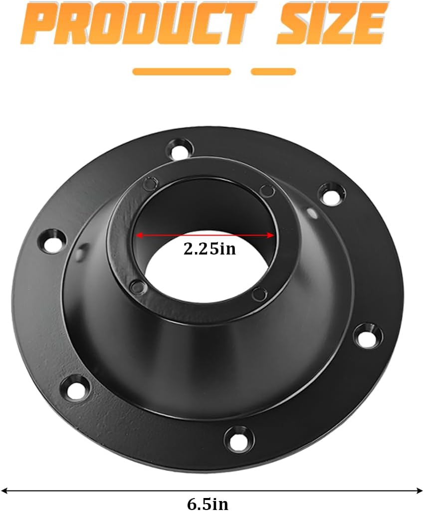 2PCS RV Table Base Mount, Aluminum Round Camper Pedestal Table Leg Plate Flange with 6 Mounting Holes, Motorhome Floor Mount Base Flush Bracket, Universal Fit (Black) image 2
