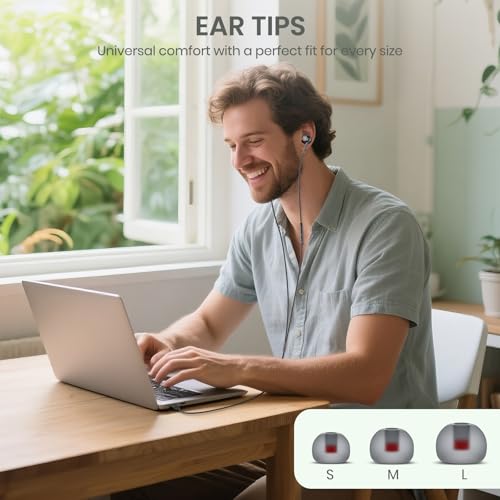 Image of USB-C Wired Earbuds with Microphone, Volume Control, Noise Canceling, Compatible with Samsung Galaxy S24 S23 S22, iPhone 17 16 15 Pro Pro max, Pixel Phones