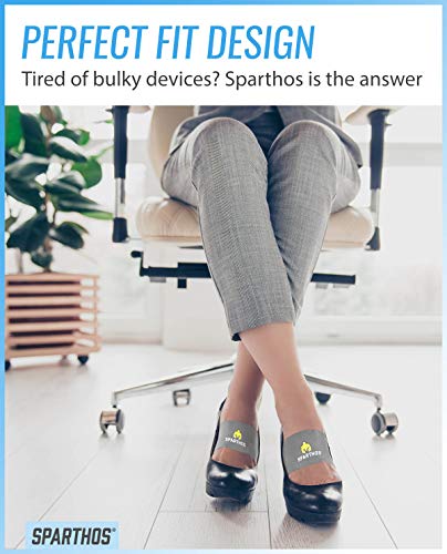 Image of Sparthos Plantar Fasciitis Support - Arch Compression Brace - Foot Feet Brace, Ankle Pain Relief, Night Splint - Planter Plantars Fascitis Faciatis - for Men and Women (Gray-M)