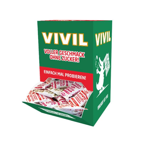 VIVIL Creme Life Frucht, Mischbox mit Erdbeere, Himbeere und Kirsche, fruchtige Sahnebonbons für den unbeschwerten Genuss, zuckerfrei, glutenfrei