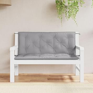 Garden Bench Cushion Large Set for Cozy Outdoor Seating, Meditation and Picnic, Grey Pillows, Floor Cushions, Big Seats, 47.2 x 19.7 x 2.8 inches