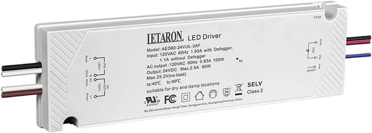 US Standard Ultra-Thin AED60-12V/24UL-3AF Plus defog Power Supply(AED60-12VUL-3AF)