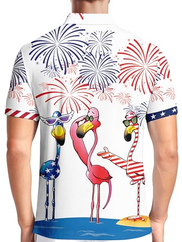 HIVICHI Funny Golf Shirts for Men Crazy Print Pattern Colorful Wild Novelty Performance Moisture Wicking Mens Polo Shirt2