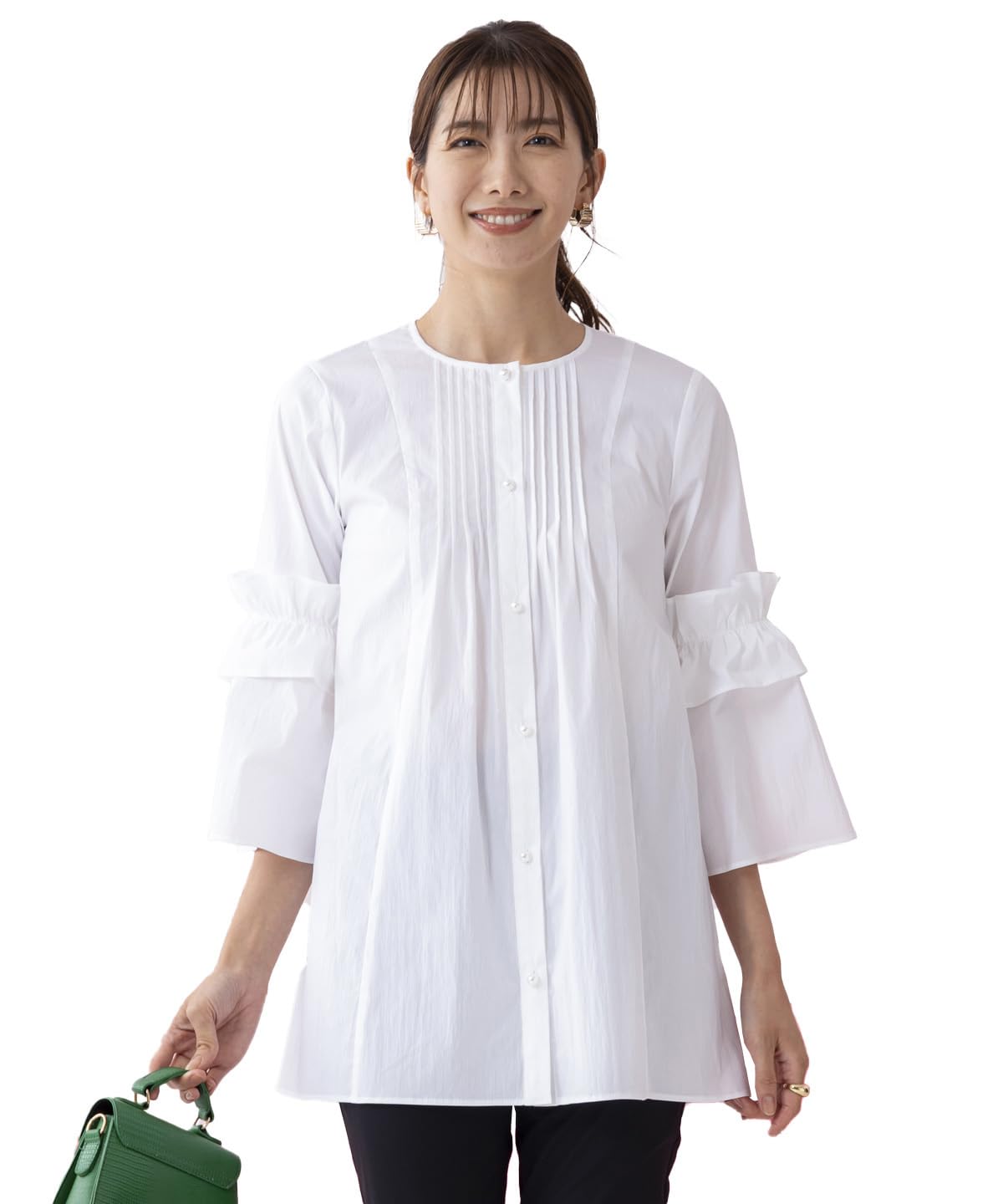 [極美品]SONO ソーノフリルフルフリルブラウス　ピンク　２０２５ 極美品]SONO ソーノフリルフルフリルブラウス ピンク 2025