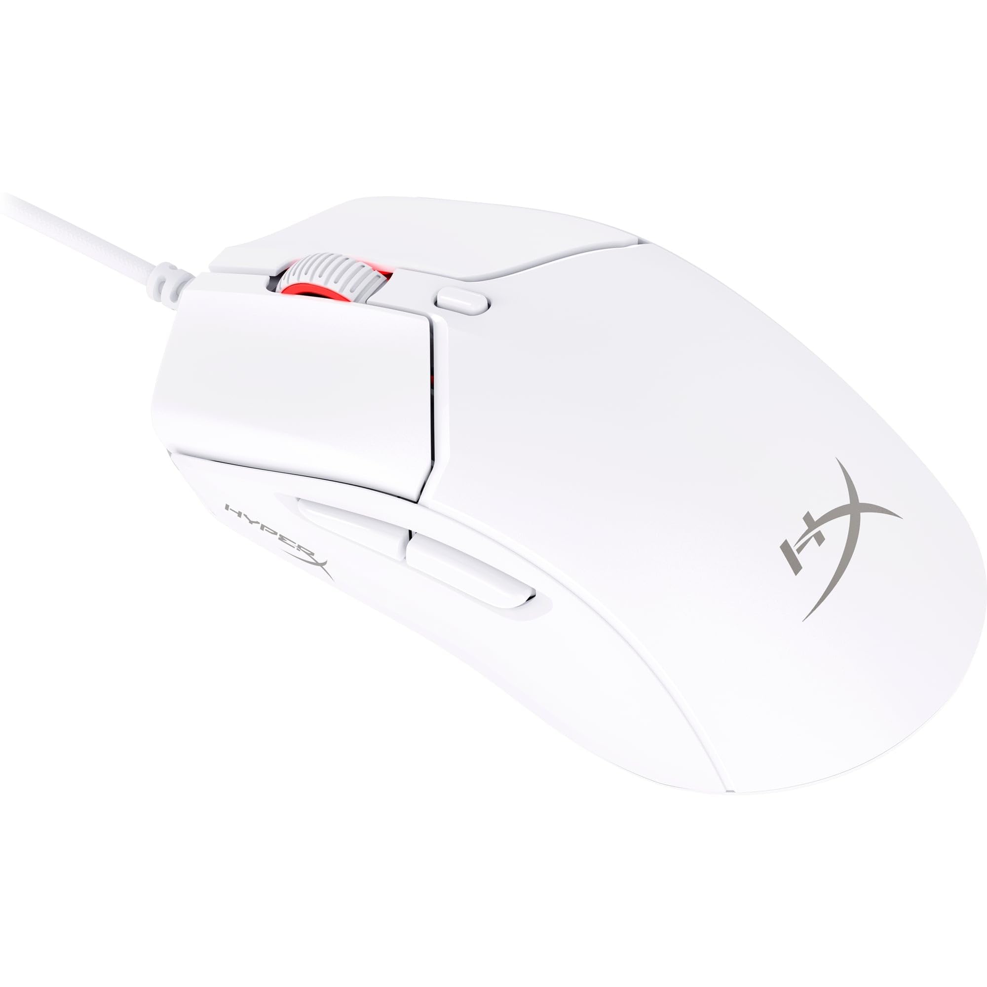 HyperX Pulsefire Haste 2, Mouse Gaming Cablato, Illuminazione RGB, 6 Tasti Programmabili, 26000 DPI, Resistenza fino a 100 Milioni di Clic, Cavo HyperFlex 2,Compatibile con Diverse Piattaforme, Bianco