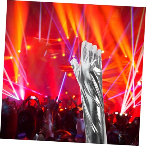 BESPORTBLE 1Pair Shiny Metallic Elbow Gloves for Women and Flexible Patent Evening Gloves for Cosplay Events and Themed Celebrations Stylish and Durable Costume Accessories4