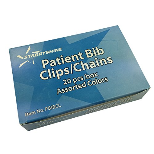 20 Pc Dental Patient Bib Clips Chains Napkin Holder Clips Tattoo Chain Clip Assorted Colors #TOP3