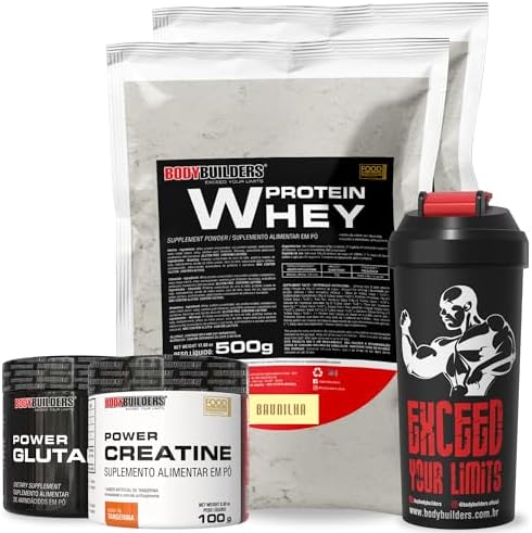 Kit 2x Whey Protein Baunilha 500g + Power Creatina 100g + Power G...
