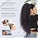 Alebery 27 Inch Drawstring Ponytail Extension for Black Women Deep Curly Ponytail Extension Synthetic Mixed with Human Hair Hairpieces Afro Kinky Curly Pony Tail for Daily Use (Brown Highlight)