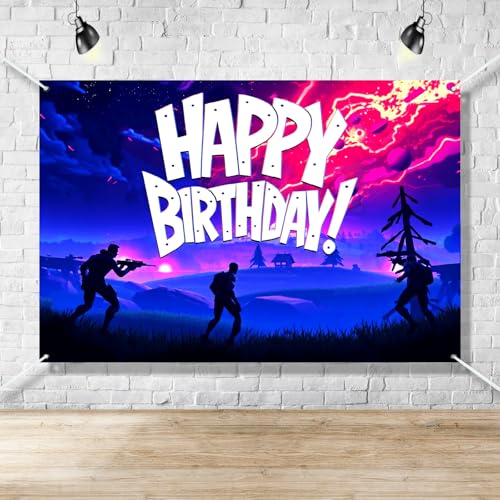 Dfzhlnb Video Game Birthday Party Decorations Banner 5x3ft Backdrop