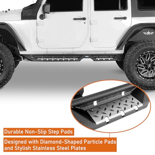Estribos para Jeep Wrangler JK 2007-2018, paso abatible acero miniatura 4