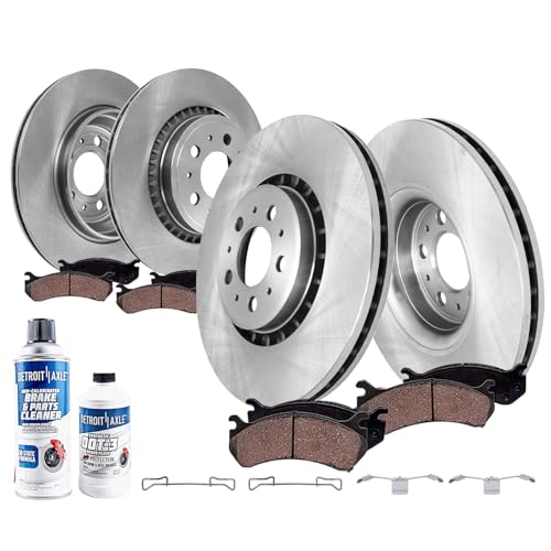 Image of Detroit Axle - Brake Kit for 2003-2014 Volvo XC90 | 13.23 inch in Front & 12.13 inch in Rear Disc Brake Rotors Brakes Pads 2004 2005 2006 2007 2008 2009 2010 2011 2012 2013 Replacement