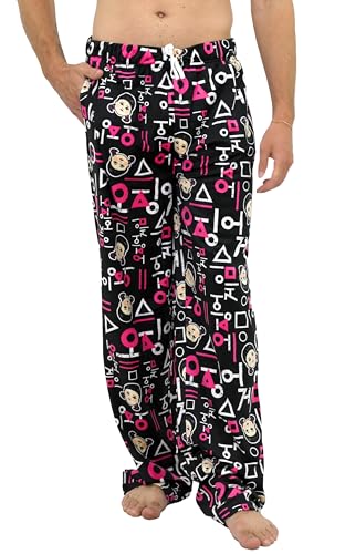 Squid Game Pjs for Adults, Fleece Pajama Pants for Men & Women, Young-Hee, Circles, Square, Triangle3