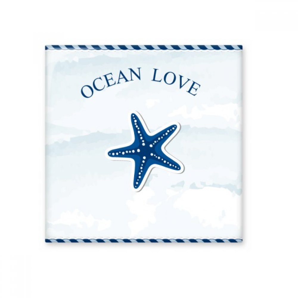 Dalle céramique brillante étoile de mer bleu azur au reflet précieux pour douche