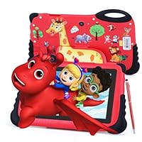 2024 Kids Tablet for 3-7, 7\" Android 13 Tablet for Kids, 4GB+32GB(512GB TF), Parental Control, Eye Protection Screen, 1024x600 Resolution Toddler Tablets with iWawa Pre-Installed for Boys Girls - Red