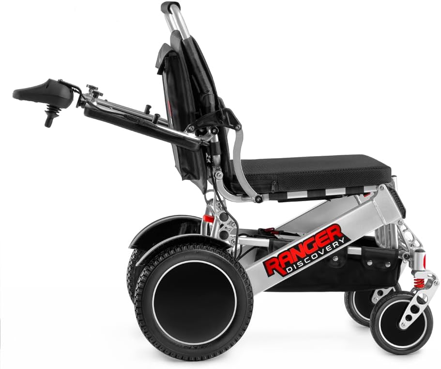 Porto Mobility Ranger Discovery XL Wide Seat Lightweight Foldable Heavy Duty Weatherproof Electric Wheelchair, Portable, only 50 lbs Powerful Motors All Terrain Folding Power Wheelchair (XL Wide Seat) : Health & Household