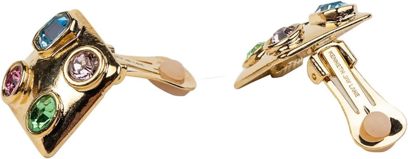 Kenneth Jay Lane Pastel Multi-colored Square Clip-On Earrings