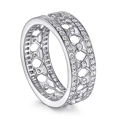Bague en moissanite bijou argent 925 fin style diamanté