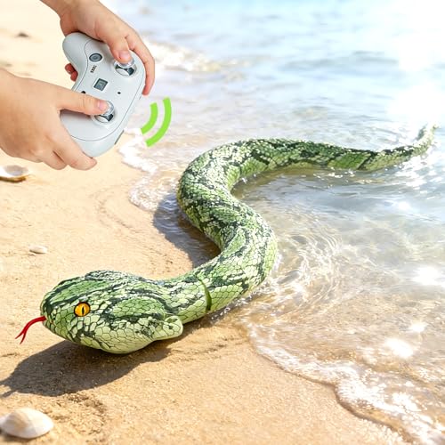 HILKKET Serpent Télécommandé, 64cm Serpent Python Radiocommandé, Jouet Farce RC Serpent Se...