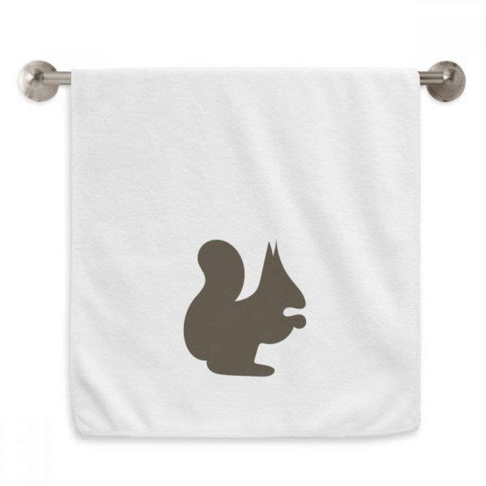 Serviette débarbouillette écureuil noir 13x29 pouces en coton blanc