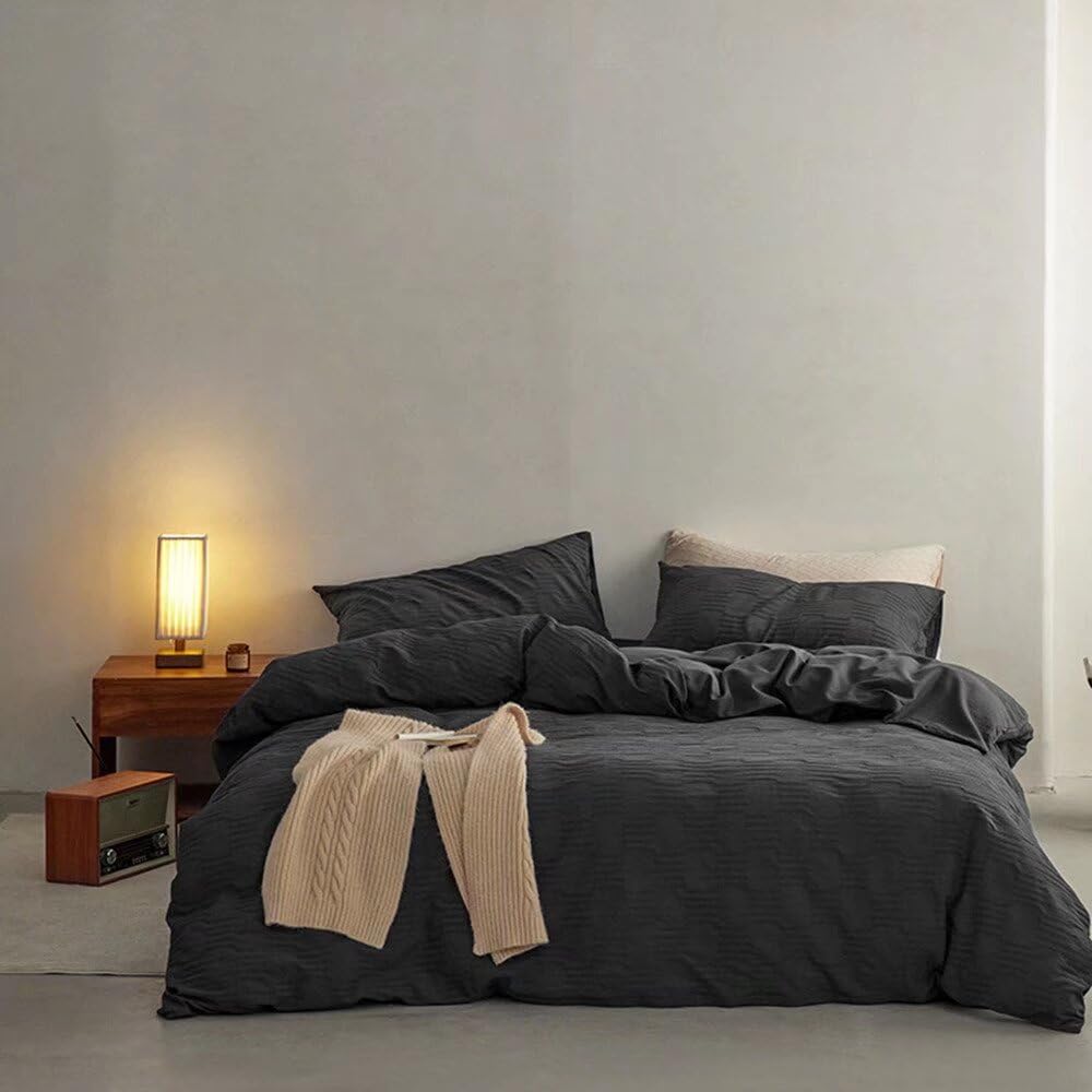 Parure de lit pour lit simple C97 noir pour sublimer la décoration d'une chambre
