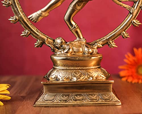 SHIVAJI ARTS Statue Nataraja - 34,3 cm en laiton dansant Shiva Natraj Idol pour décoration de salle de yoga – vue 6