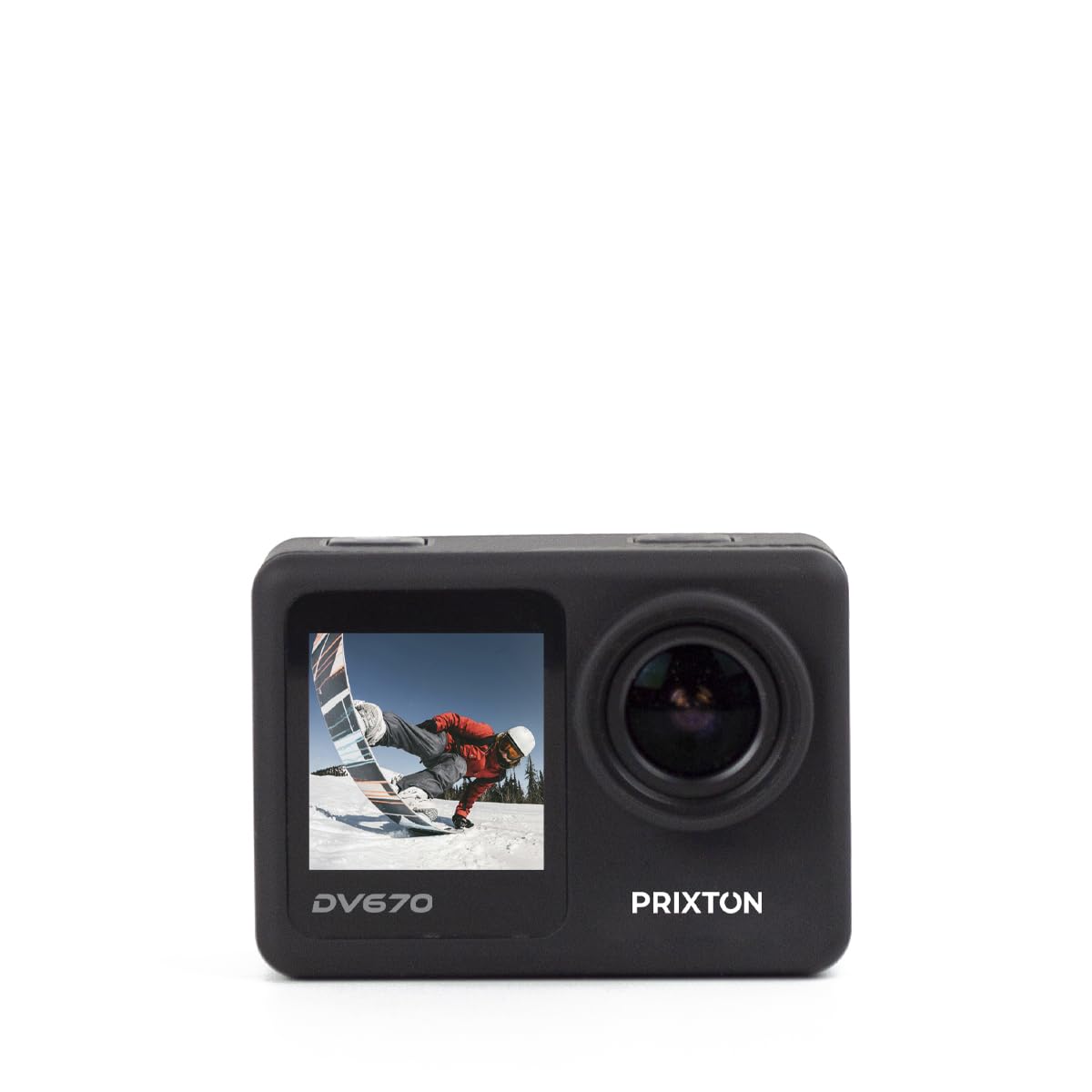 PRIXTON Caméra Sportive Multisport DV670, Caméra Vidéo avec Résolution 4K, Double Écran, WiFi et Application Mobile, Stabilisateur Optique, Étanche