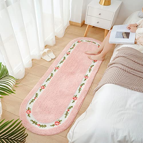 Tapete Ovalado Rosa Floral Ultra Suave miniatura 1