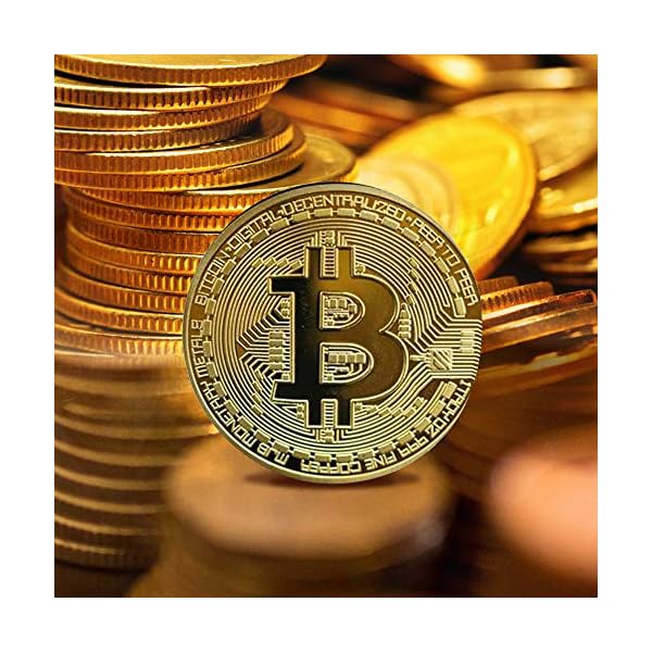 Krisler 3 STÜCKE Physische Bitcoin Medaille mit 24-Karat Echt-Gold überzogen.Virtuelle Währung Münze Collectibles Geschenk BTC Münze Kunst Sammlung Physikalische (Golden) – Bild 6