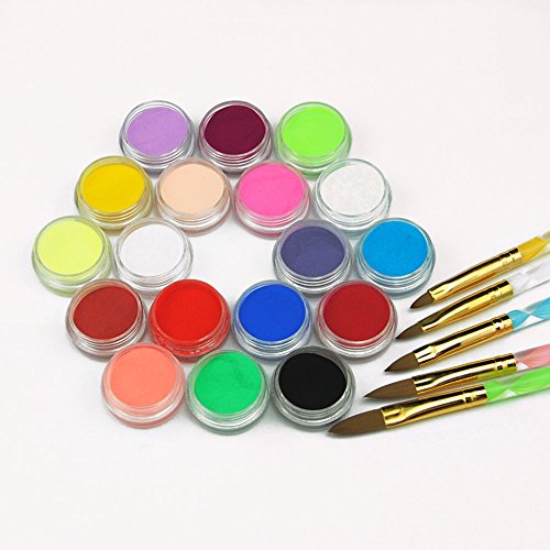 Fashion gallery Nail Acrylic Powder Liquid 18 Colors Diy Colourful Dust Set For 3d Art Mold Crystal Brush Coloured carving powder