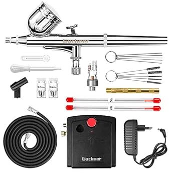 Kit Aerografia Wiltec Con Compressore Silenzioso - Aerografo Doppia Azione Per Modellismo E Nail Art - Foto 5