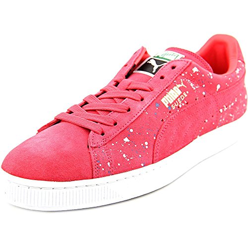 PUMA Mens Suede Classic Splattered Form Teaberry Red/White 12 D (M)