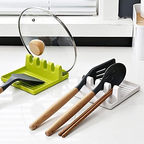 Kitchen Storage Rack Multifunctional Spoon Holders Fork Spatula Rack Shelf Organizer Plastic Spoon Rest Chopsticks Holder for Kitchen Storage Storage Shelves (Color : Gold) (Gris)